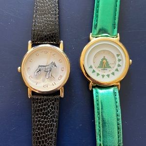 Ladies Watch set - Schnauzer - Christmas Tree